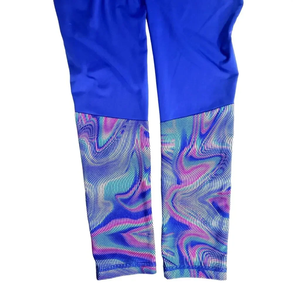 Converse youth active wear leggings purple and blue size 12-13 years
